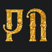 金色文字，字体 ColumnS